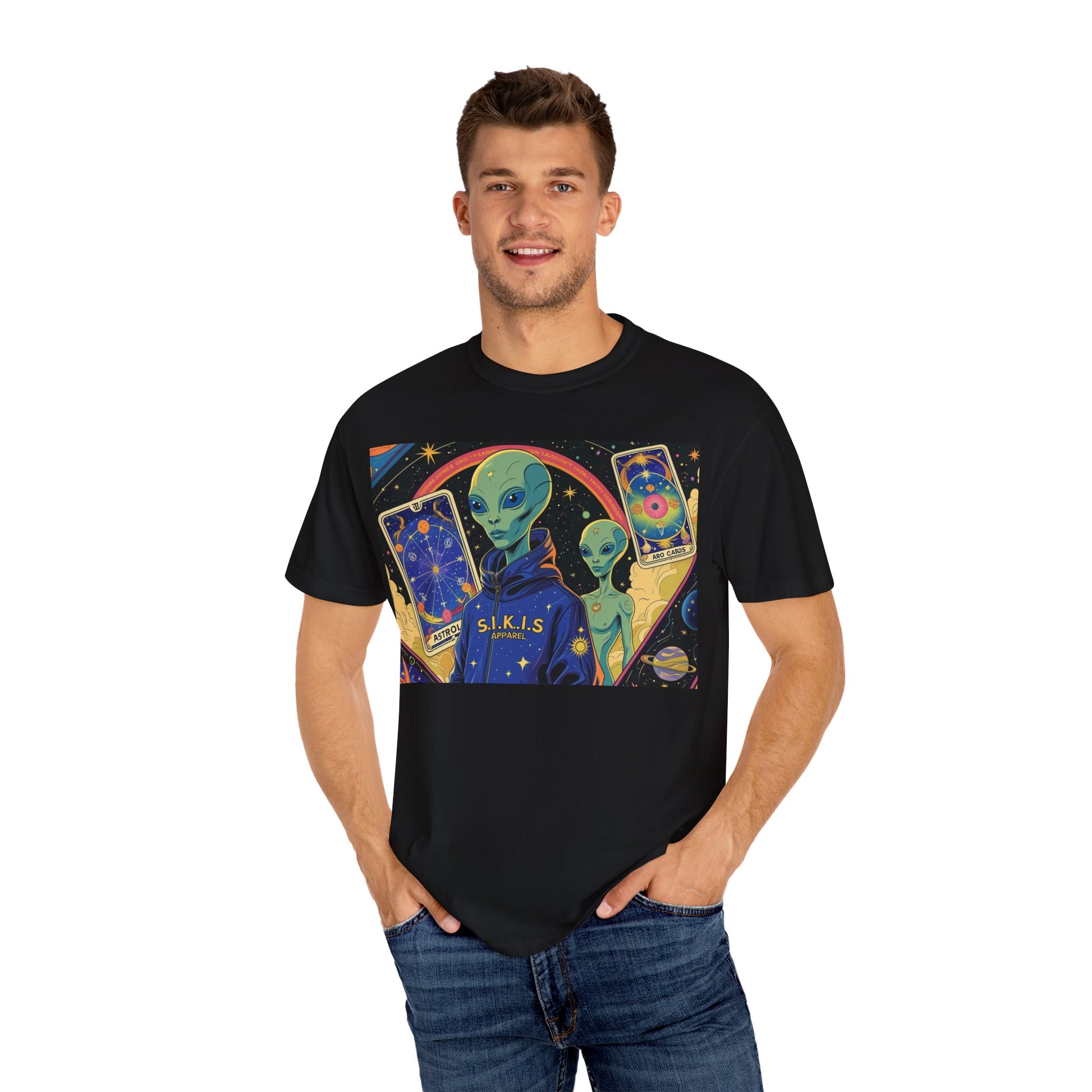 Cosmic Alien T-shirt for Unisex, Space Enthusiasts, Fun Gift for Sci-Fi Lovers, Unique Graphic Tee, Casual Everyday Wear