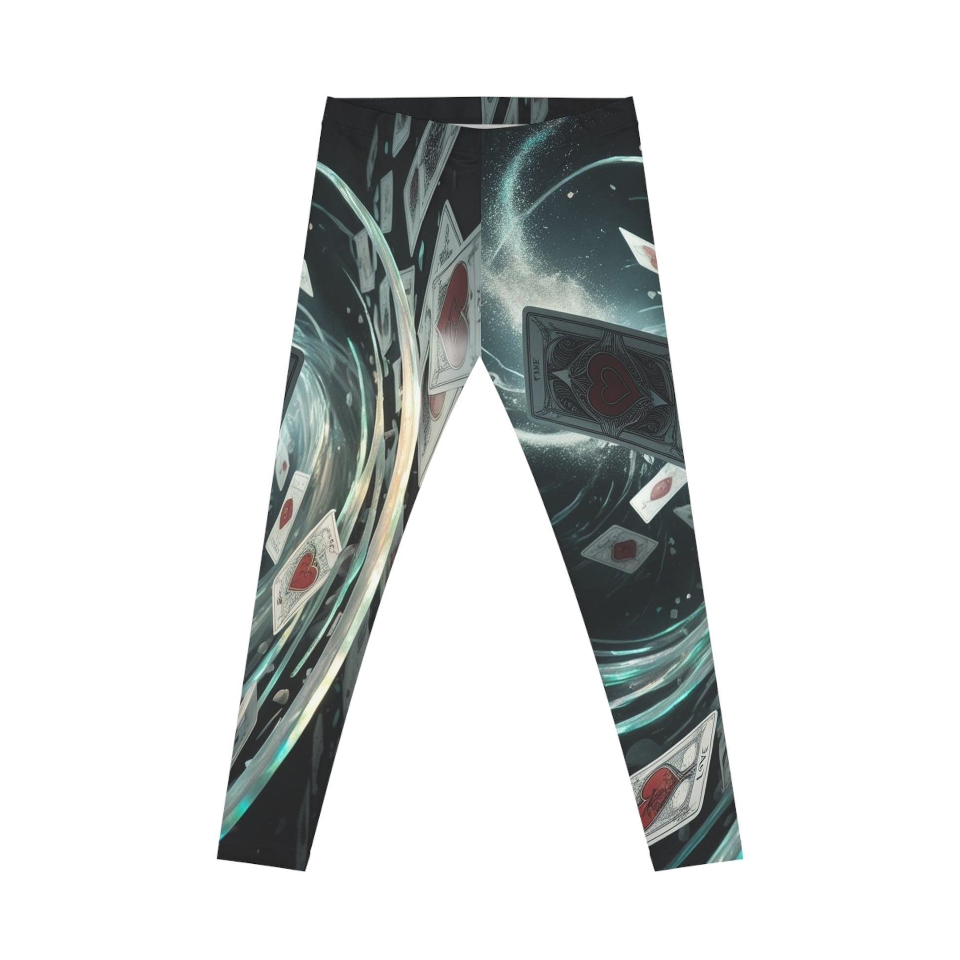 Mystical Playing Cards Women's Casual Leggings, Yoga Pants, Gym Wear, Gift for Her, Trendy Activewear, Unique AOP Leggings
