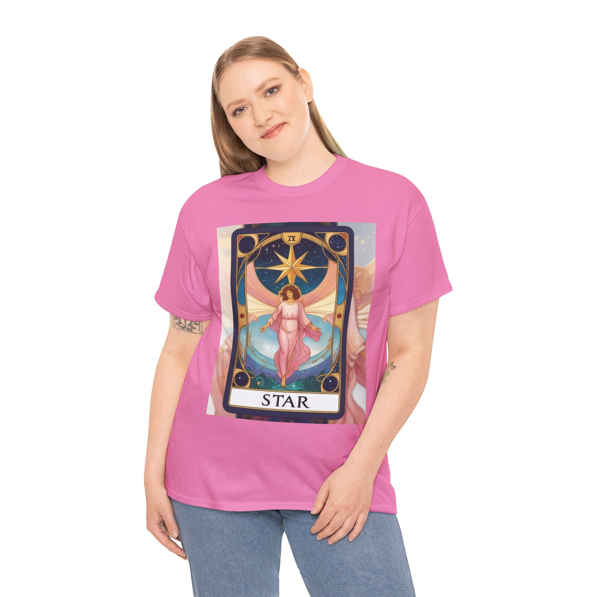 Lightweight Tarot Star Tee, Astrology T-Shirt, Unisex Cotton Top, Gift for Mystic Lovers, Celestial Shirt, Horoscope Apparel
