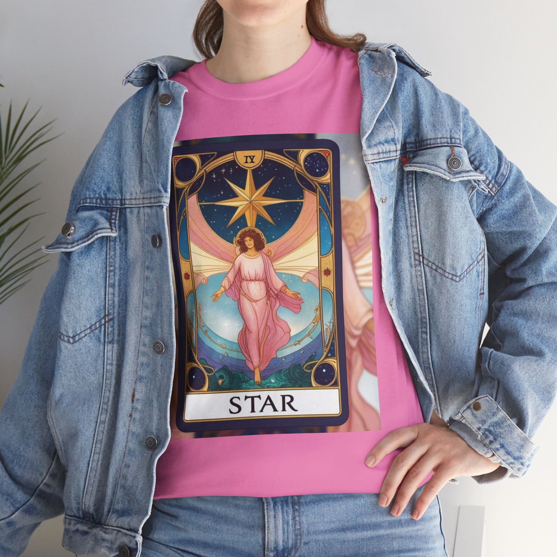 Lightweight Tarot Star Tee, Astrology T-Shirt, Unisex Cotton Top, Gift for Mystic Lovers, Celestial Shirt, Horoscope Apparel