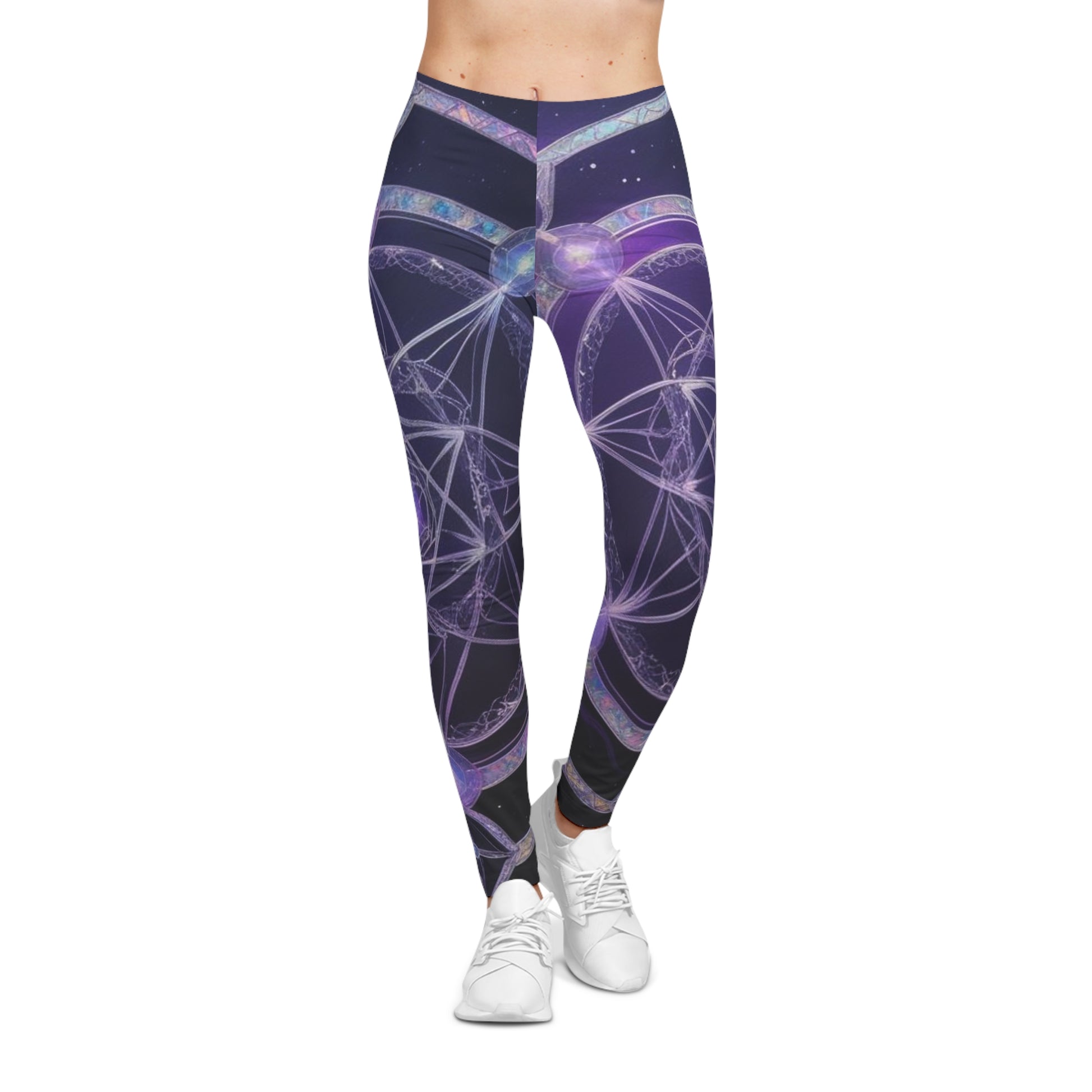 Mystical Geometry Women's Leggings, Casual Yoga Pants, Comfortable Activewear, Boho Athleisure, Gift for Fitness Enthusiasts