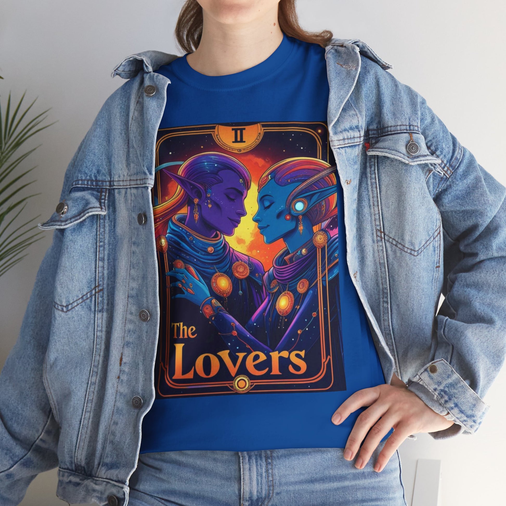 Vibrant Lovers Graphic Tee, Casual Wear, Relationship Gifts, Tarot-Themed Apparel, Unisex T-shirt, Anniversary Present