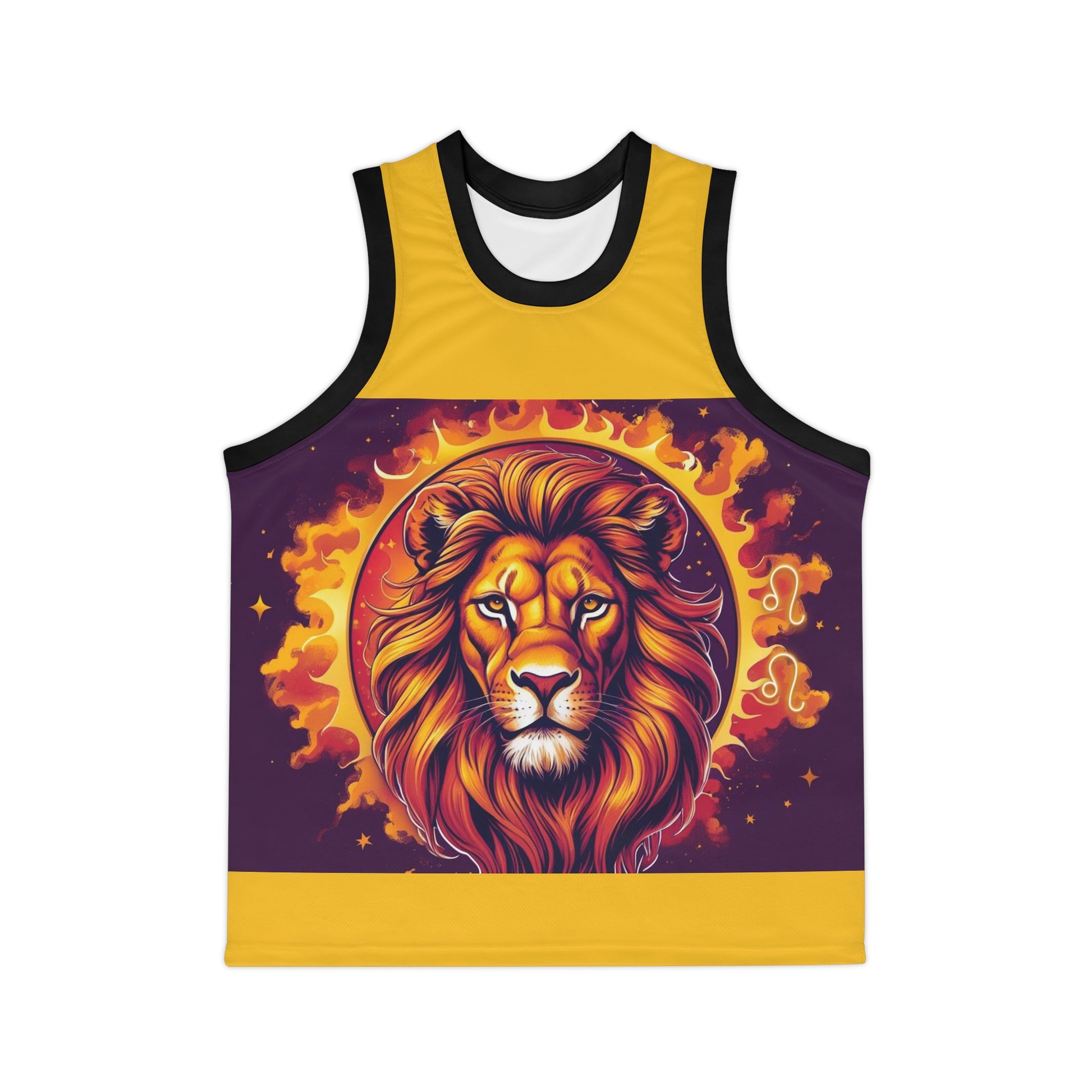 Unisex Basketball Jersey: Vibrant Lion & Sun Design, Sportswear, Gym Outfit, Unique Gift, Streetwear, Summer Gear