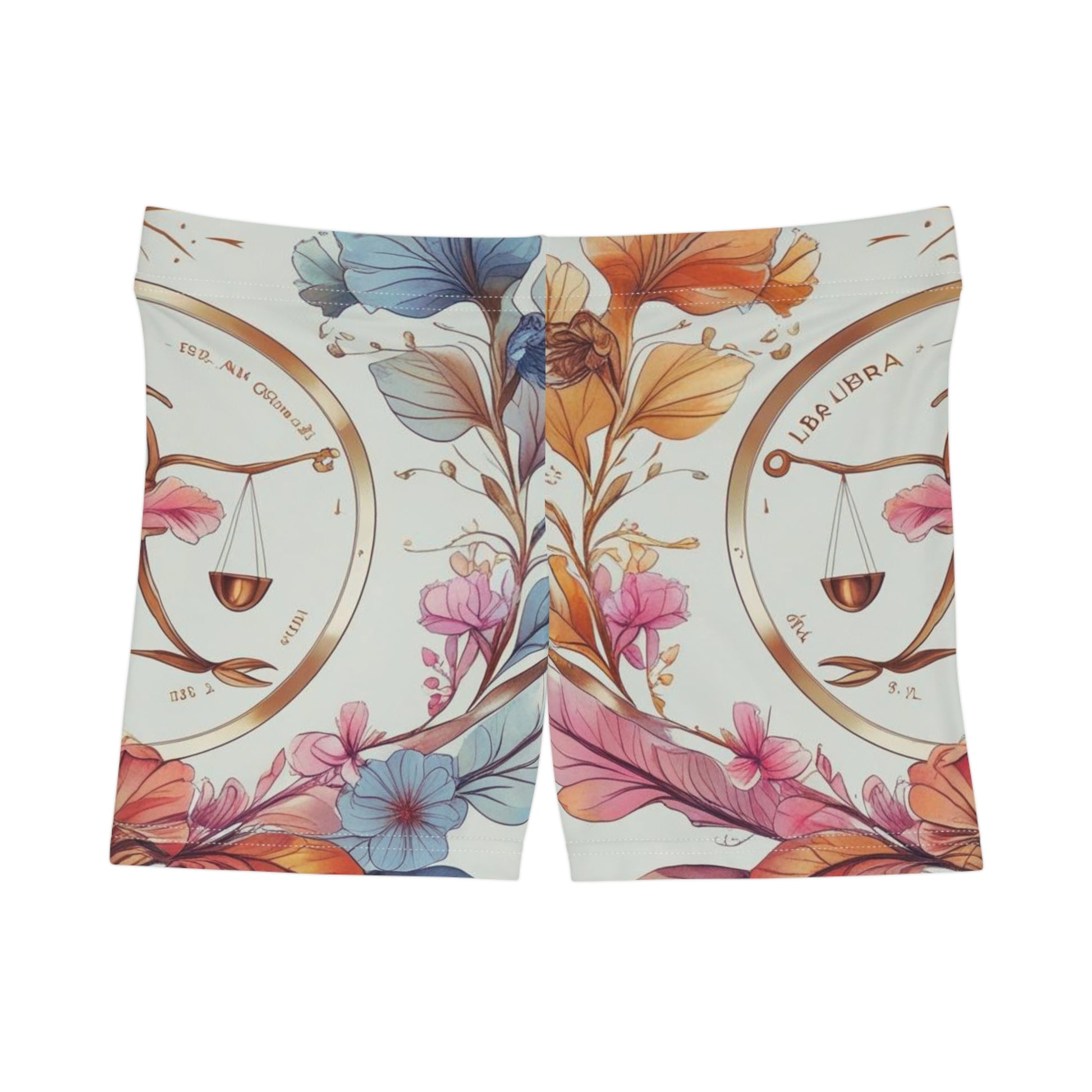 Floral Libra Women's Shorts, Stylish Summer Bottoms, Perfect for Astrology Lovers, Cute Casual Wear, Gift for Birthdays and Celebrations