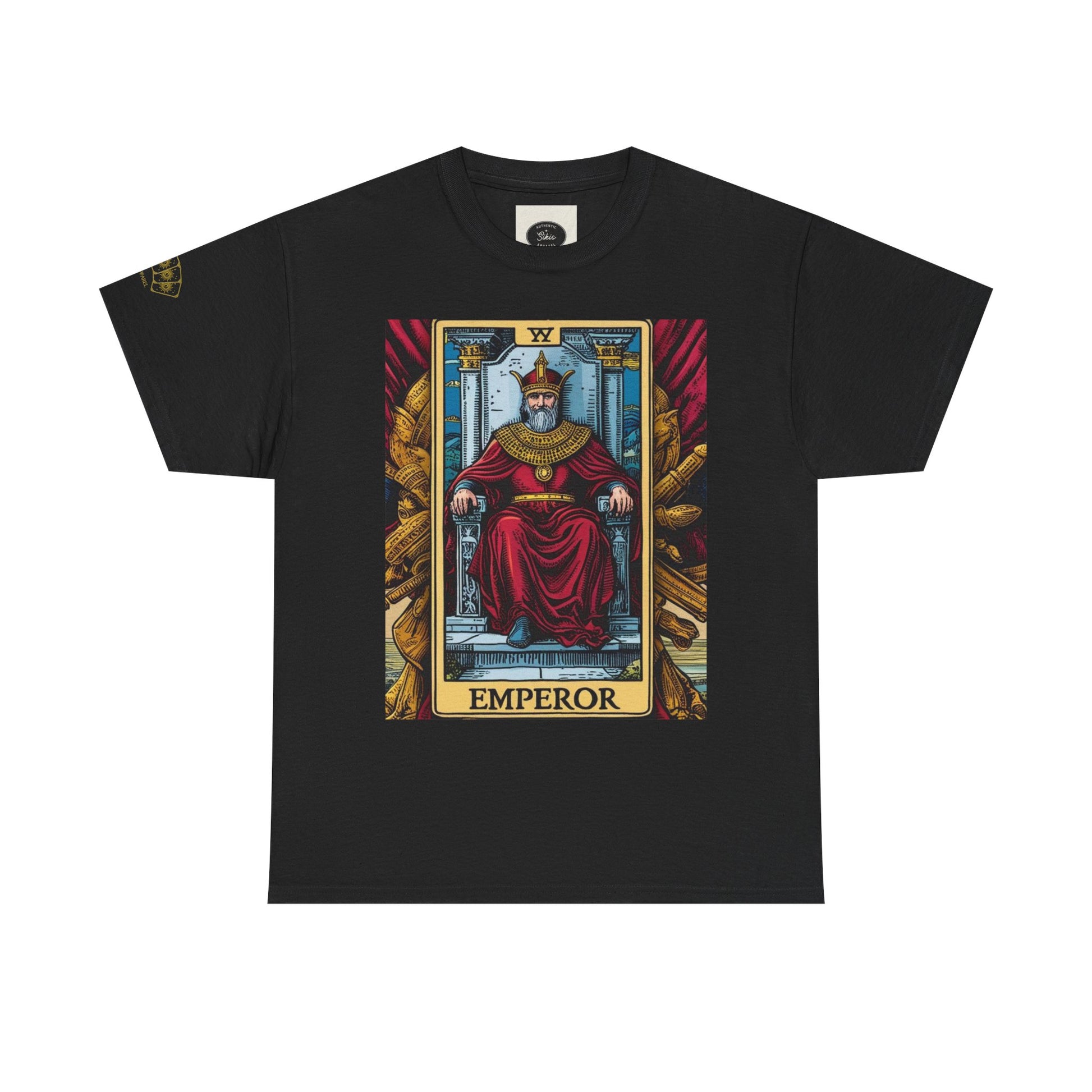 Emperor Tarot Graphic Tee, Unisex Heavy Cotton T-Shirt, Boho Chic Fashion, Unique Gift for Tarot Lovers, Festival Wear, Astrology Tee