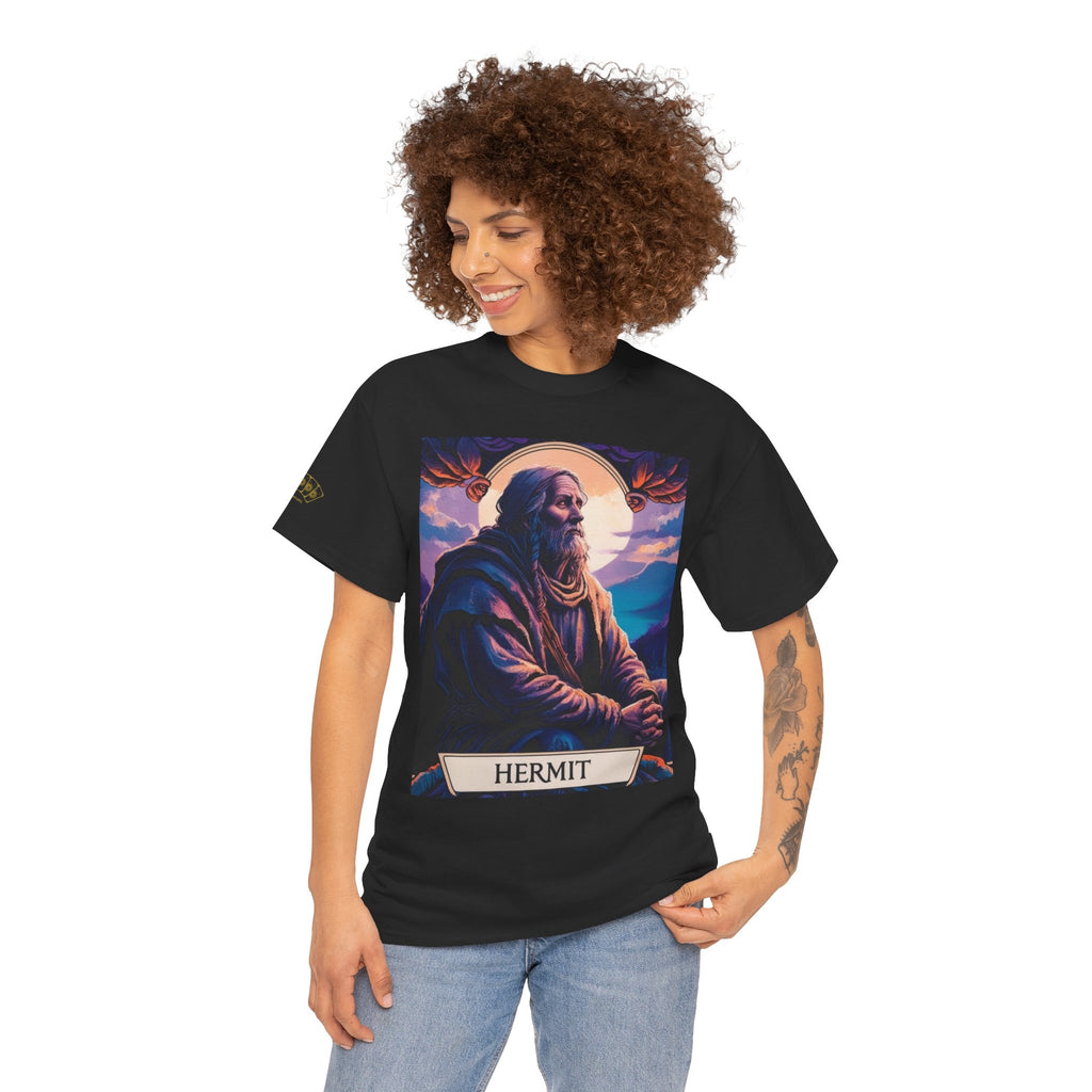 Mystical Hermit Tee, Spiritual T-Shirt, Boho Style Shirt, Gift for Tarot Lovers, Unisex Casual Wear, Zodiac Clothing