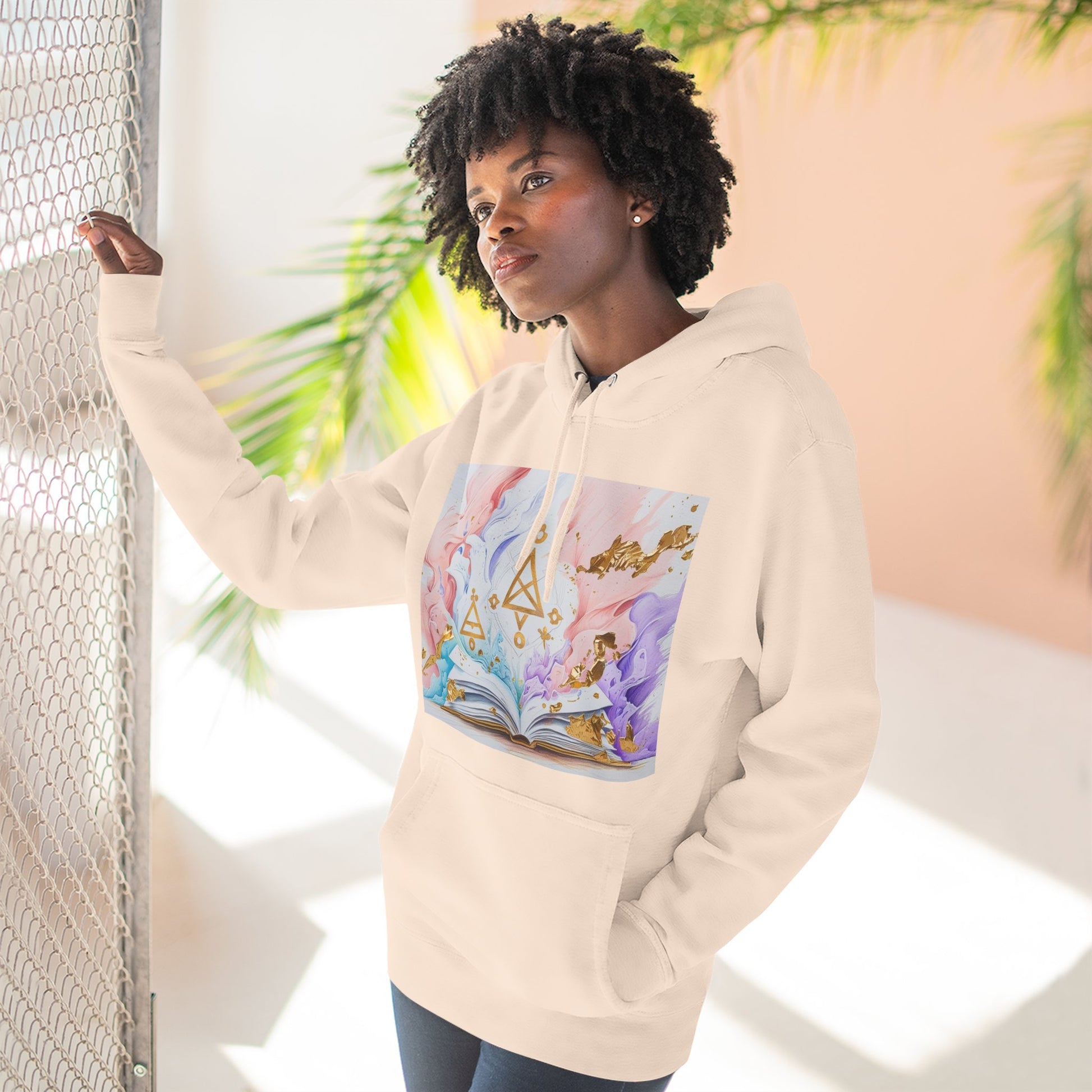 Dreamy Celestial Fleece Hoodie | Cozy Astrological Sweatshirt | Perfect for Stargazers, Book Lovers, Astrology Gifts, Hypnotic Vibes