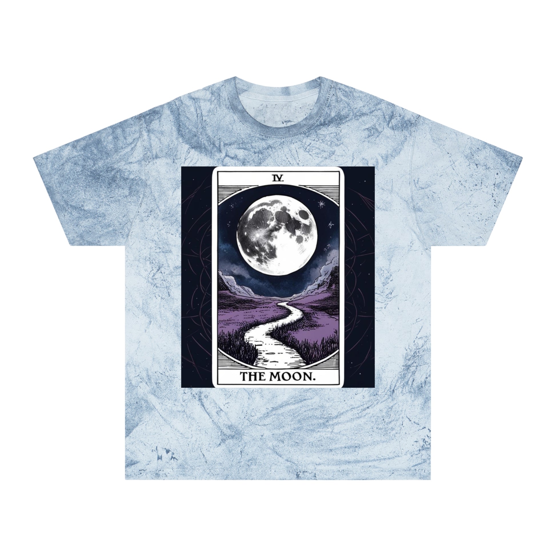 Moonlit Tarot Graphic Tee, Unisex Color Blast T-Shirt, Mystic Apparel, Astrology Gift, Spiritual Wear, Festival Fashion