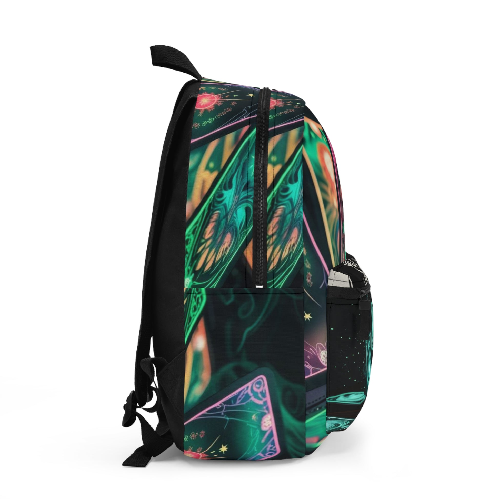 Mystical Tarot Print Backpack | Witchy Vibes, Trendy School Bag, Artisan Gift, Festival Essential, Unique Tote, Eco-Friendly Design