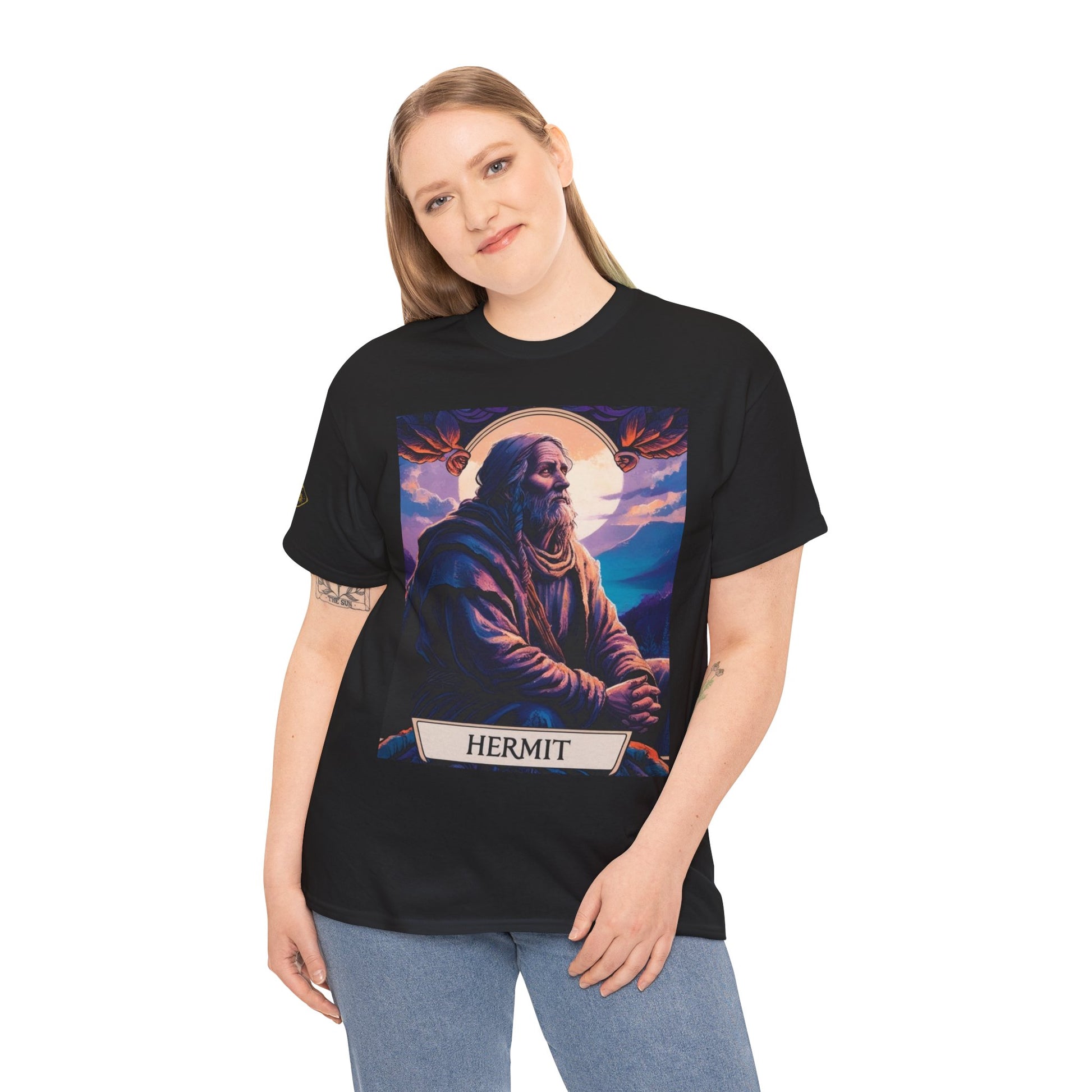 Mystical Hermit Tee, Spiritual T-Shirt, Boho Style Shirt, Gift for Tarot Lovers, Unisex Casual Wear, Zodiac Clothing