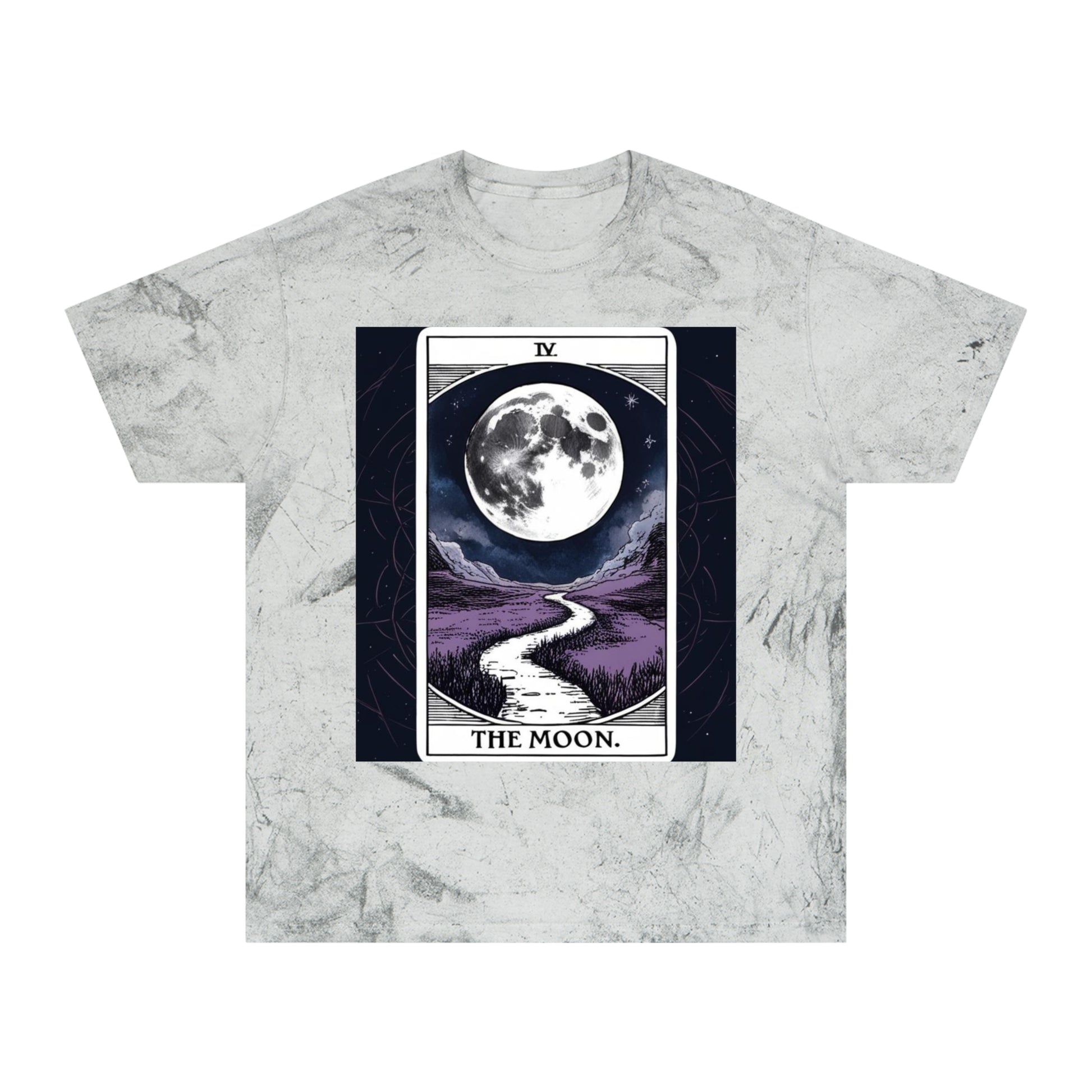 Moonlit Tarot Graphic Tee, Unisex Color Blast T-Shirt, Mystic Apparel, Astrology Gift, Spiritual Wear, Festival Fashion