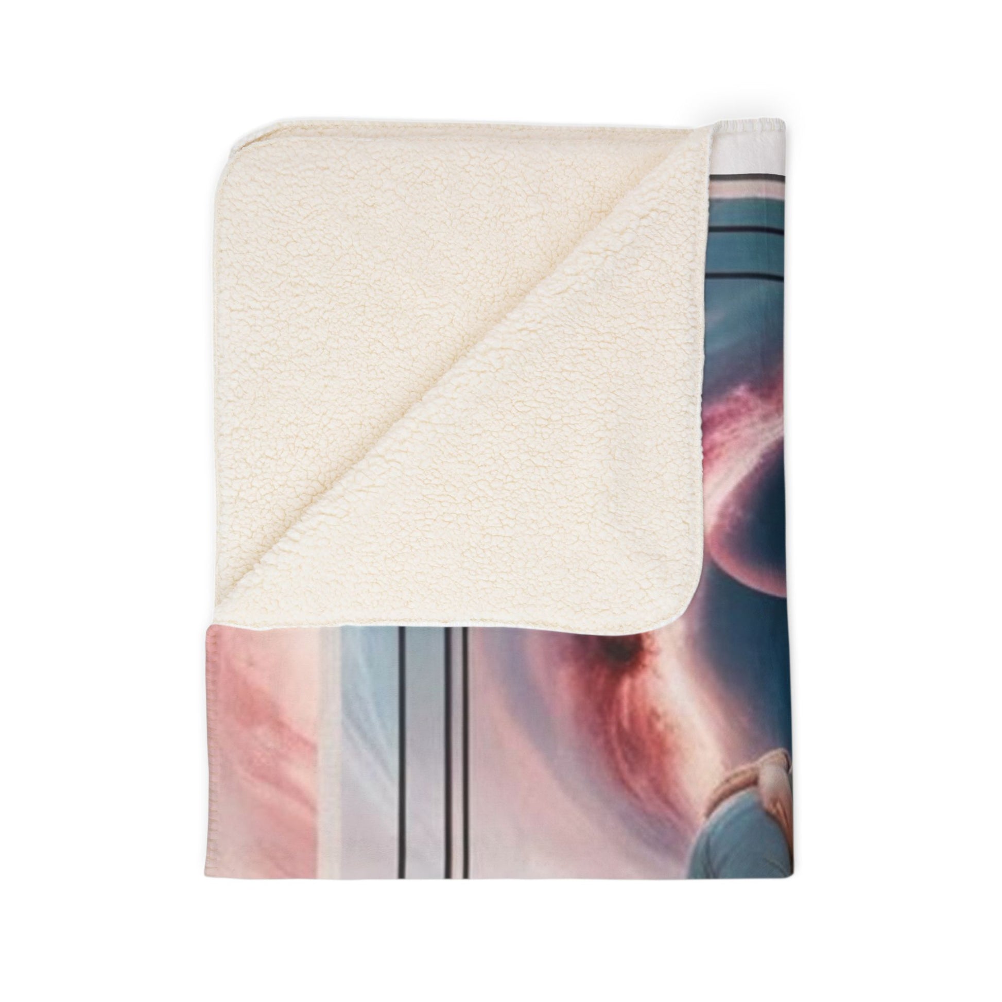 Cosmic Love Fleece Sherpa Blanket - Romantic Starry Design for Cozy Nights