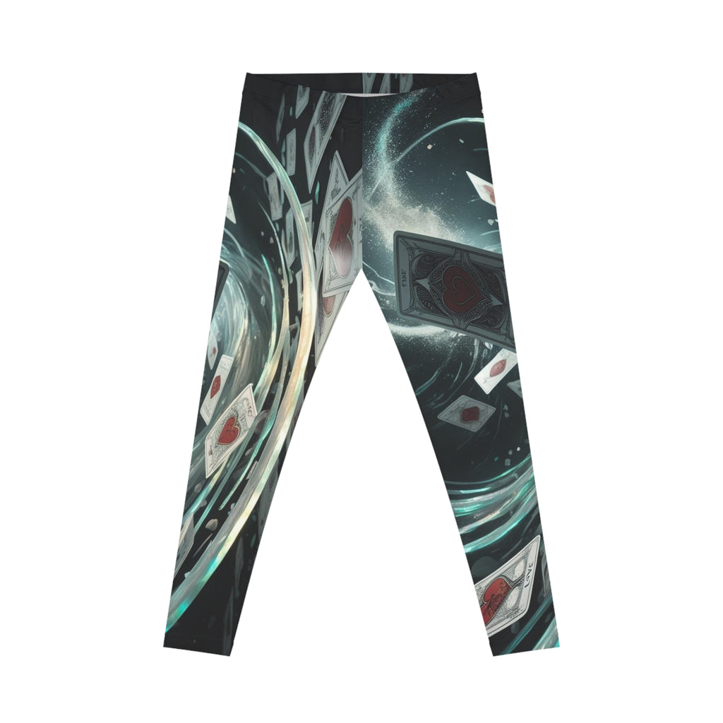 Mystical Playing Cards Women's Casual Leggings, Yoga Pants, Gym Wear, Gift for Her, Trendy Activewear, Unique AOP Leggings