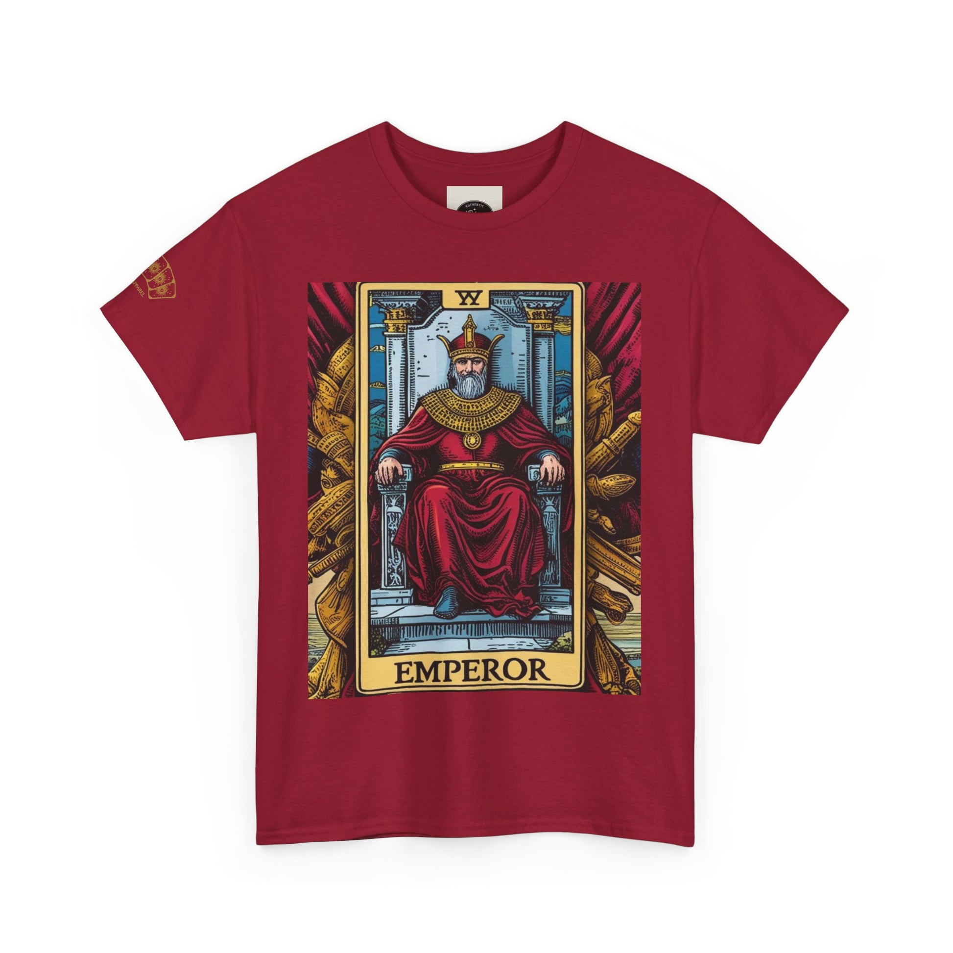 Emperor Tarot Graphic Tee, Unisex Heavy Cotton T-Shirt, Boho Chic Fashion, Unique Gift for Tarot Lovers, Festival Wear, Astrology Tee