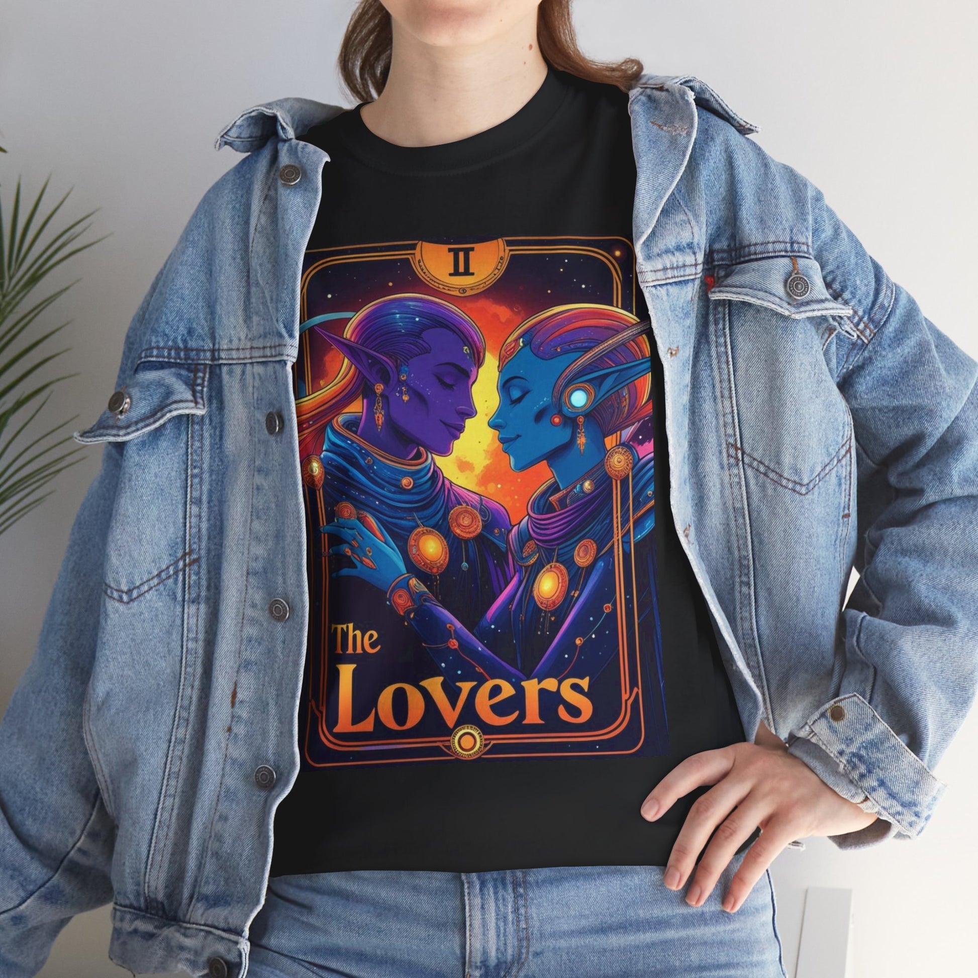 Vibrant Lovers Graphic Tee, Casual Wear, Relationship Gifts, Tarot-Themed Apparel, Unisex T-shirt, Anniversary Present