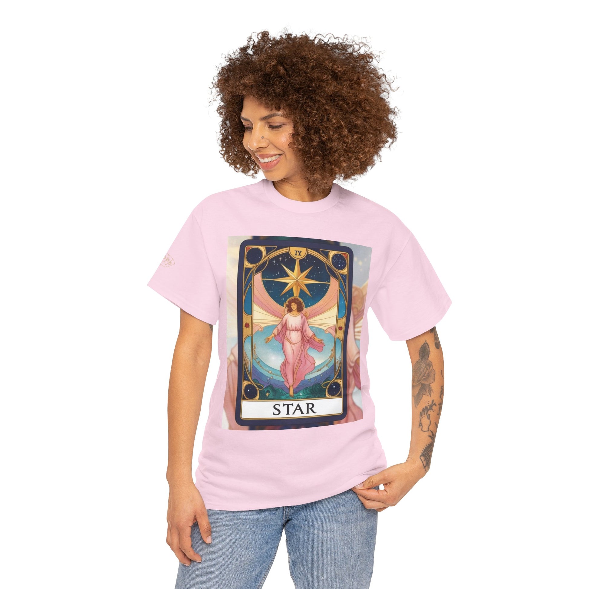 Lightweight Tarot Star Tee, Astrology T-Shirt, Unisex Cotton Top, Gift for Mystic Lovers, Celestial Shirt, Horoscope Apparel
