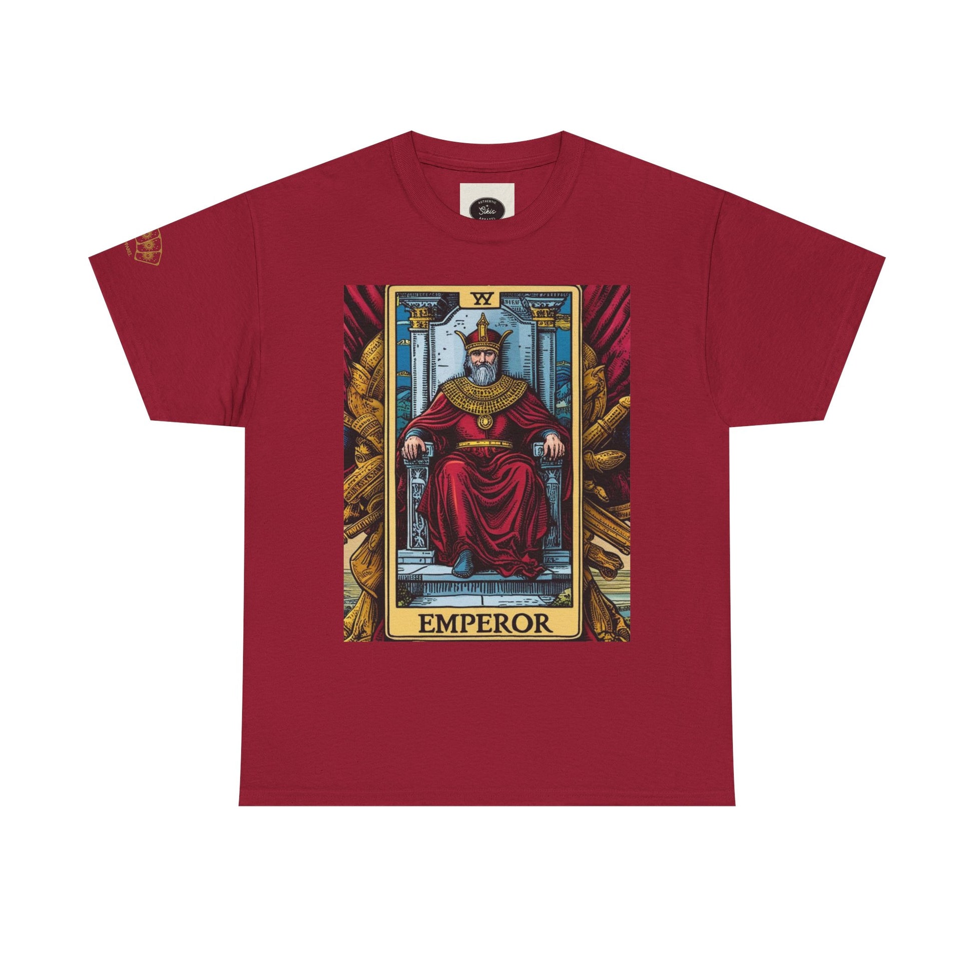 Emperor Tarot Graphic Tee, Unisex Heavy Cotton T-Shirt, Boho Chic Fashion, Unique Gift for Tarot Lovers, Festival Wear, Astrology Tee