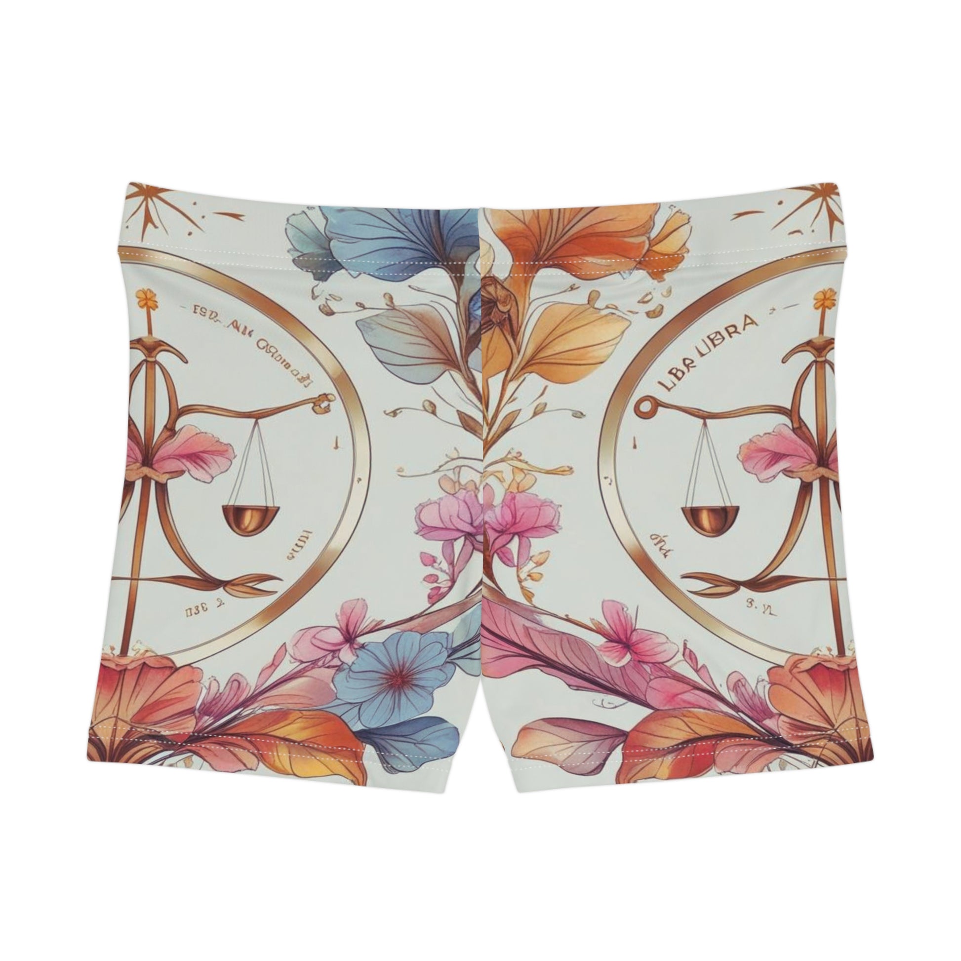 Floral Libra Women's Shorts, Stylish Summer Bottoms, Perfect for Astrology Lovers, Cute Casual Wear, Gift for Birthdays and Celebrations