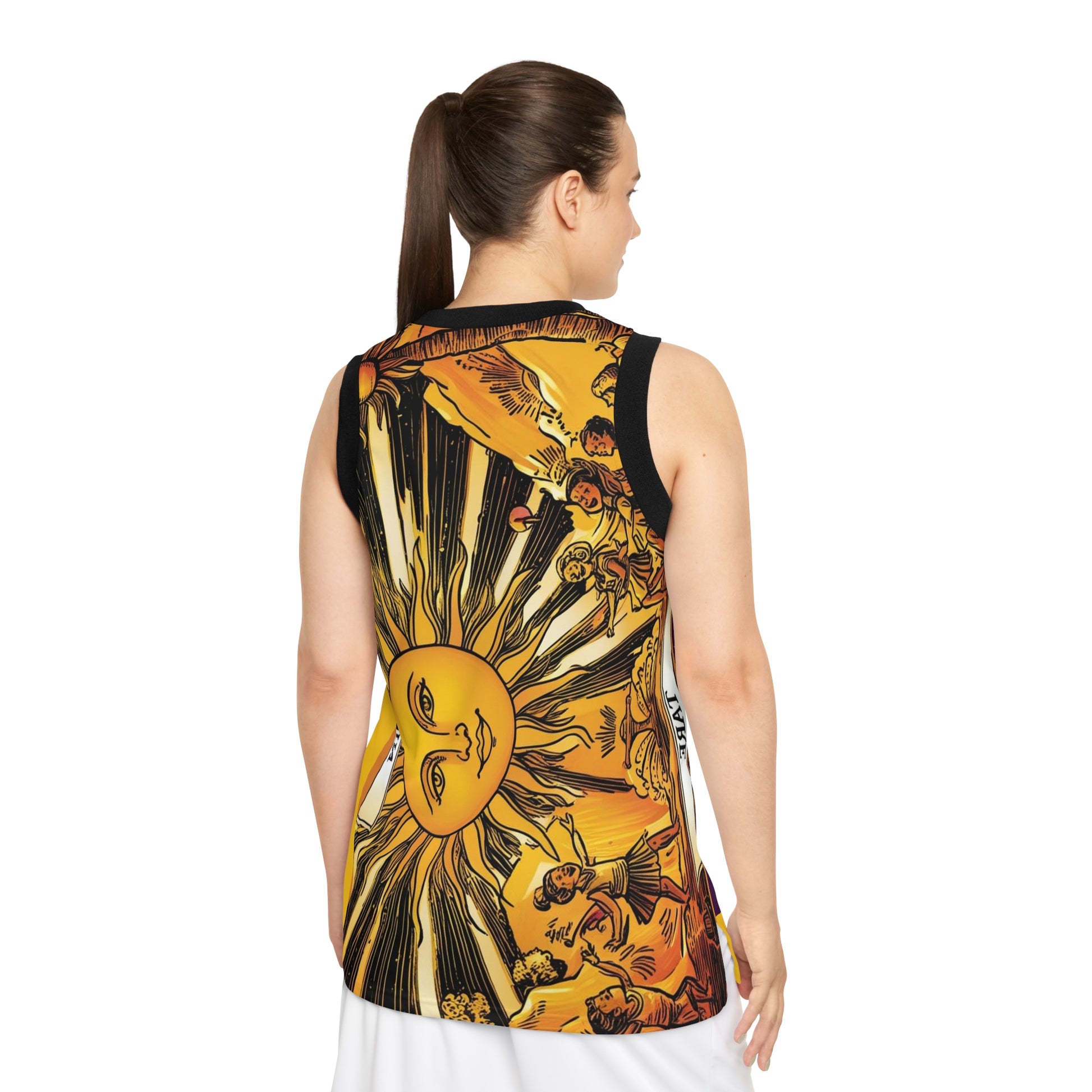 Unisex Basketball Jersey: Vibrant Lion & Sun Design, Sportswear, Gym Outfit, Unique Gift, Streetwear, Summer Gear