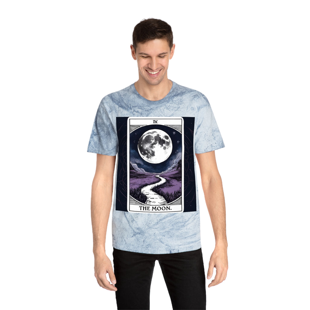 Moonlit Tarot Graphic Tee, Unisex Color Blast T-Shirt, Mystic Apparel, Astrology Gift, Spiritual Wear, Festival Fashion